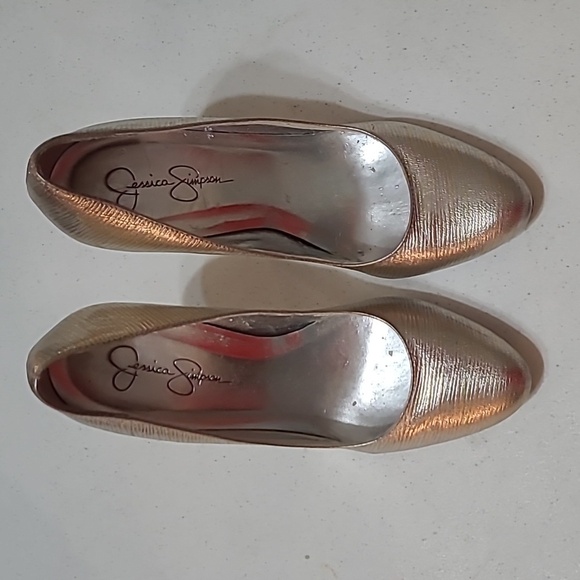 Jessica Simpson gold & silver heels size 8.5 - Picture 4 of 13